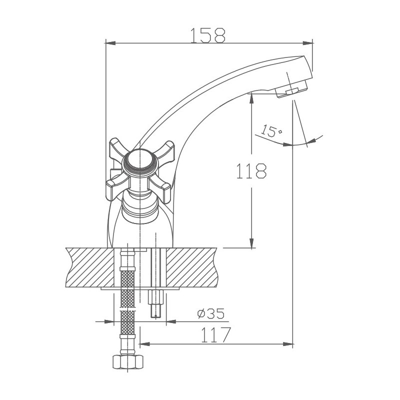Смеситель для раковины Haiba HB1024, хром
