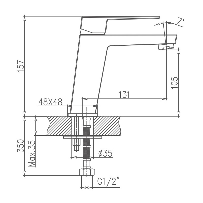 Смеситель для раковины Haiba HB10191, хром