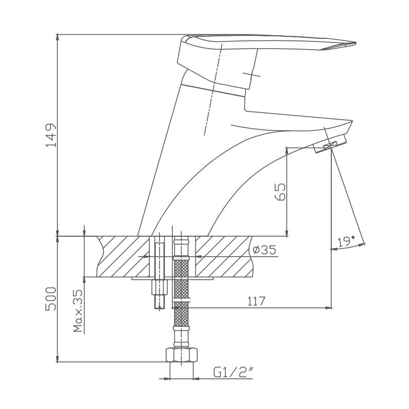 Смеситель для раковины Haiba HB1007, хром