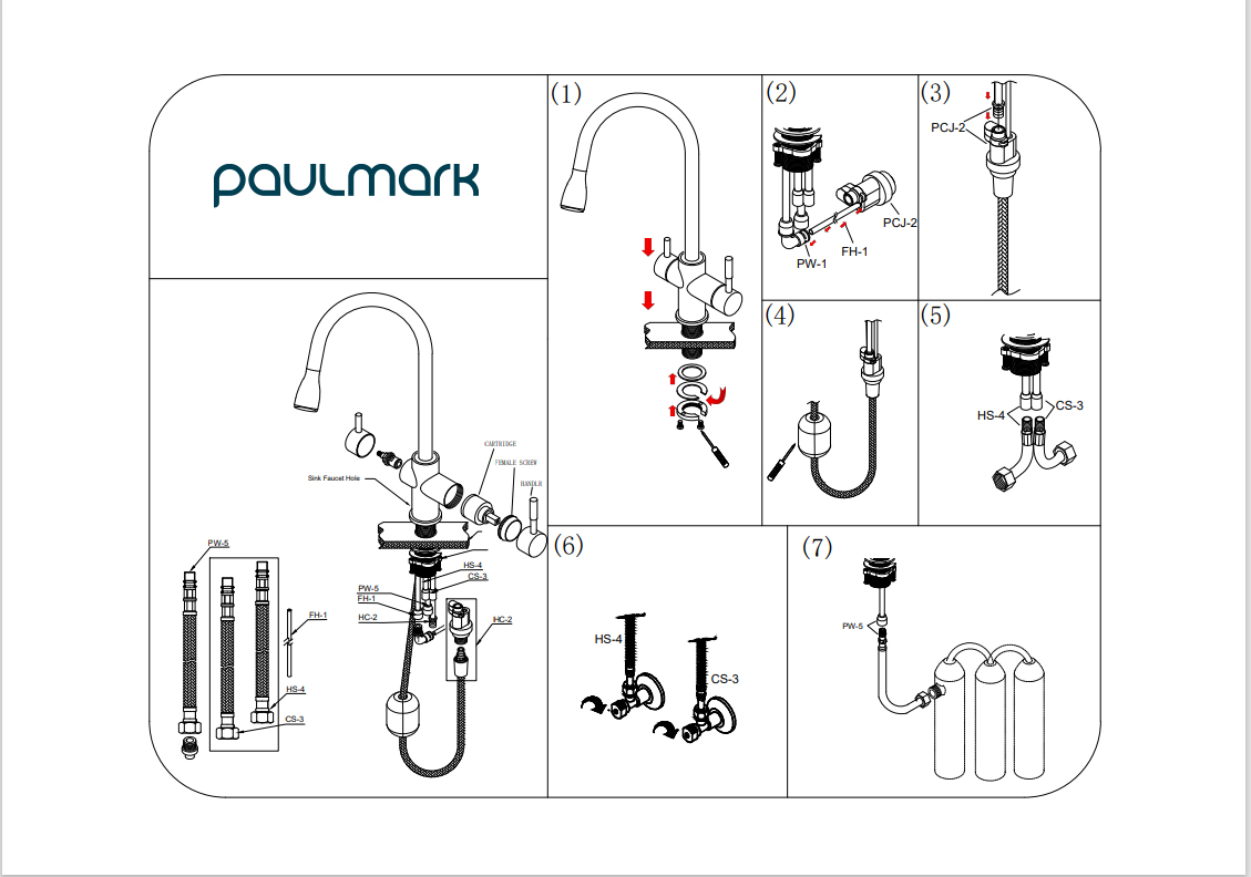 Смеситель для кухни Paulmark LANGE, черный, La214212-BLM