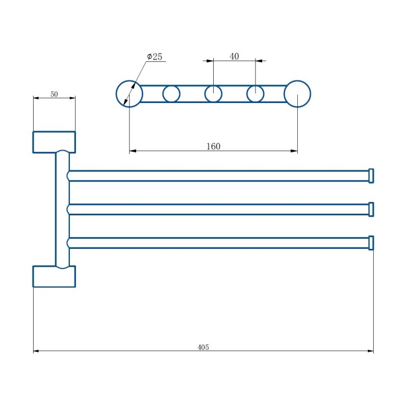 Полотенцедержатель Haiba HB8413-7, черный