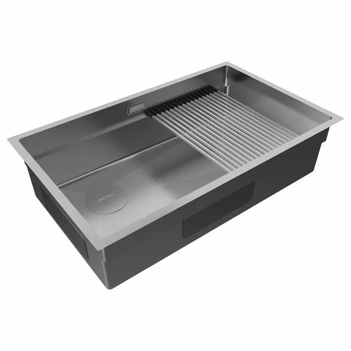 Кухонная мойка Paulmark NEXT-PRO 74-L UNI, брашированная сталь, 740х450мм, PM707445-L-BS
