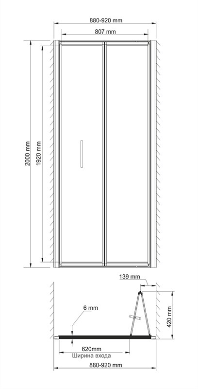 Душевая дверь WasserKraft 78F04