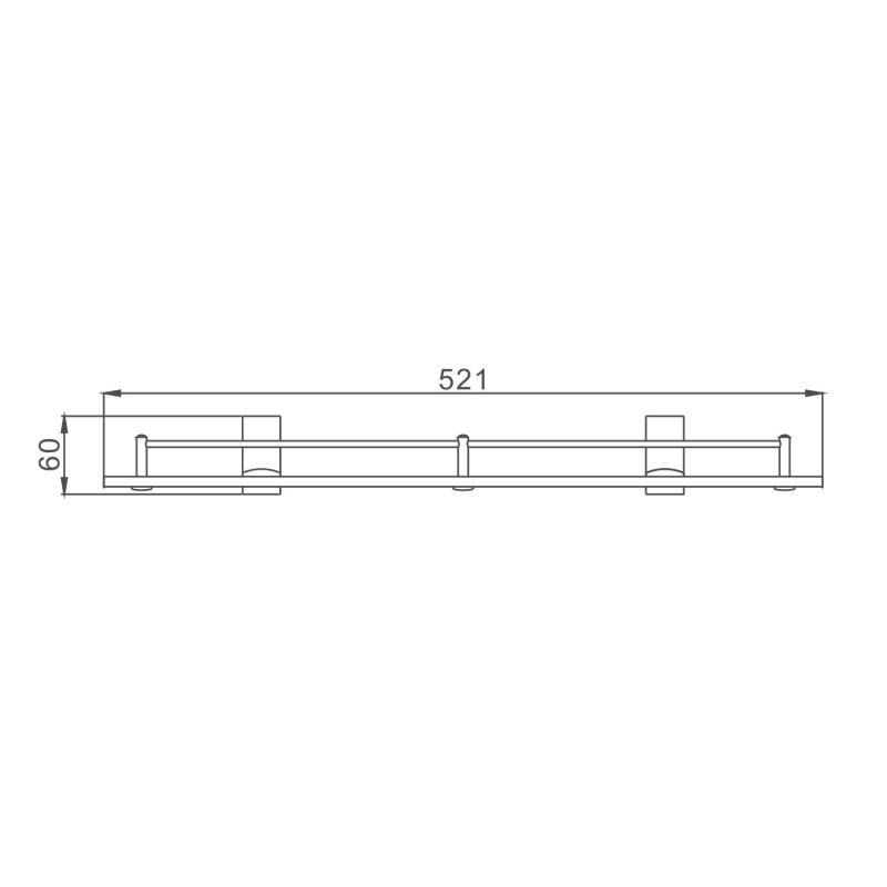 Полка стеклянная Haiba HB8807, хром