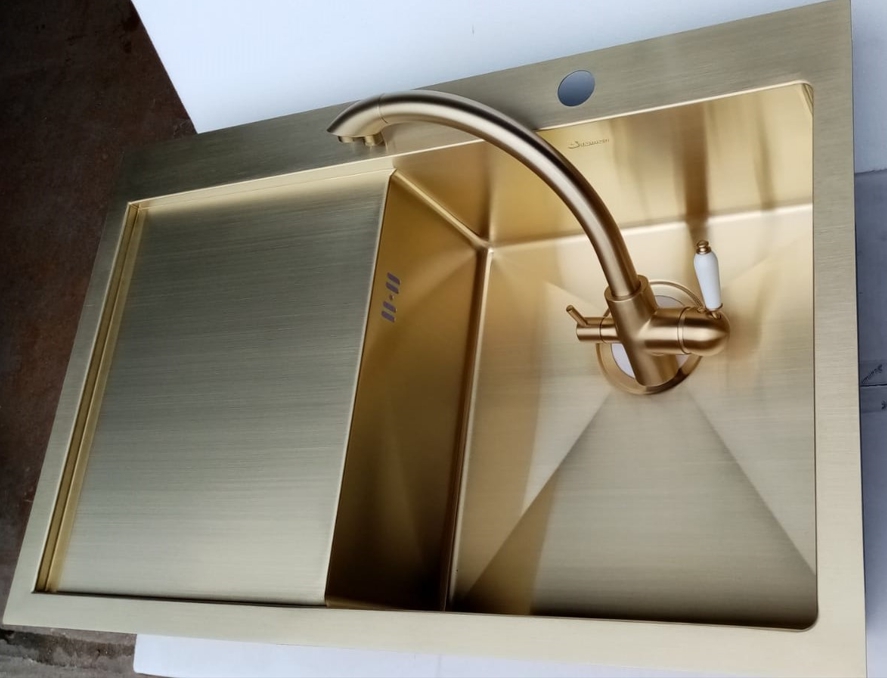 Смеситель Seaman Barcelone SSL-5382 Light Gold светлое золото сатин