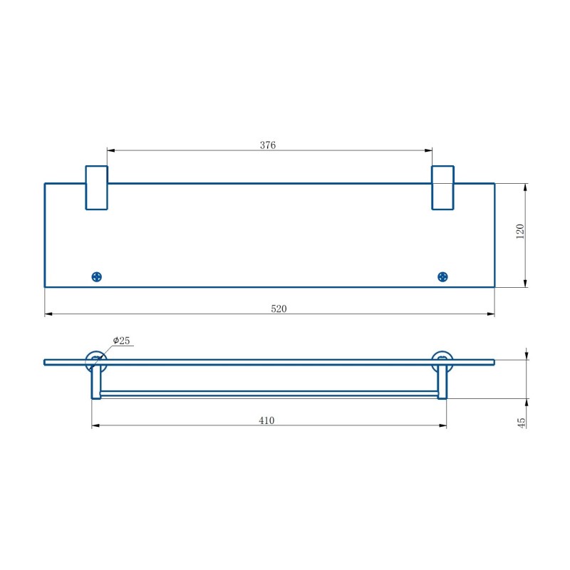Полка стеклянная Haiba HB8407-4, бронза