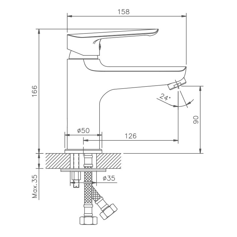 Смеситель для раковины Haiba HB10198, хром