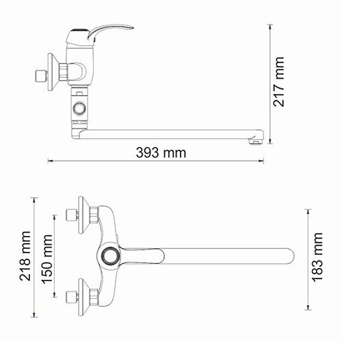 Смеситель для ванны и душа WasserKraft 1302L