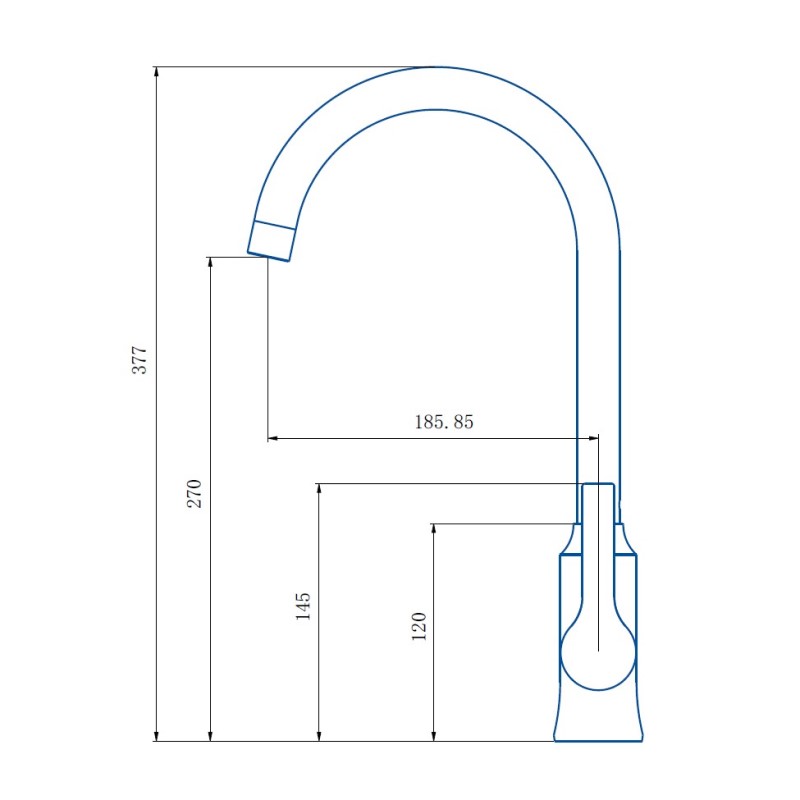 Смеситель для кухни Haiba HB70652-7, черный