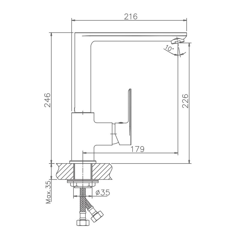 Смеситель для кухни Haiba HB70505-8, белый