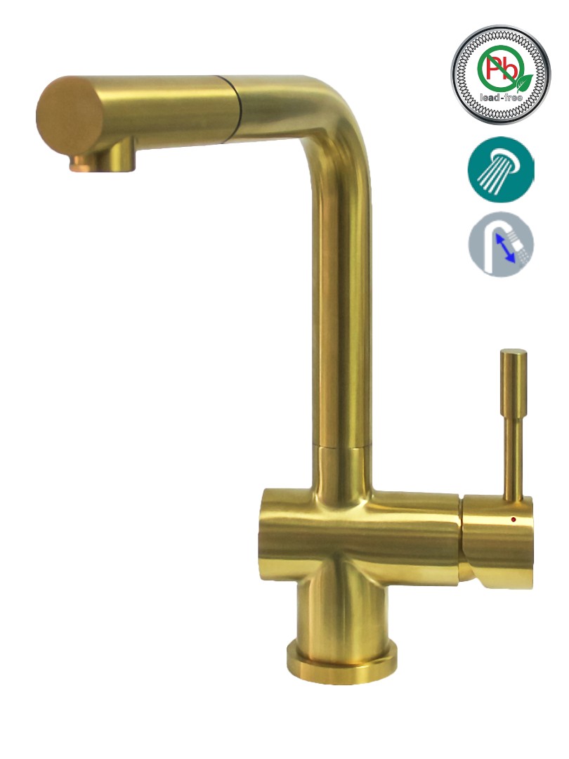 Смеситель Seaman Eco Venice SSN-0912P-Gold золото сатин