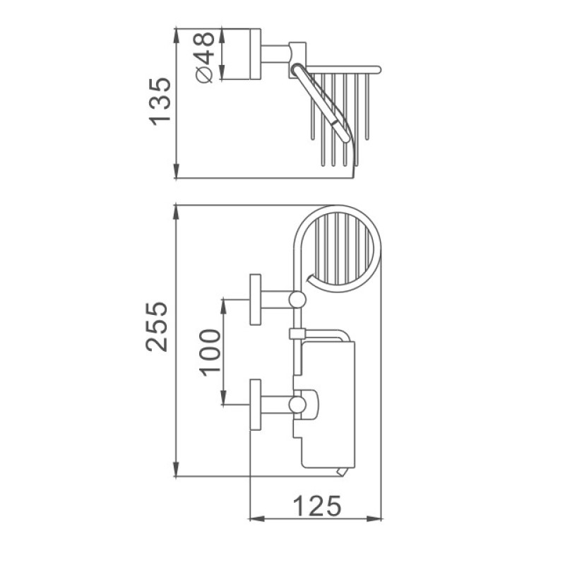 Держатель для туалетной бумаги Haiba HB1703-1, хром