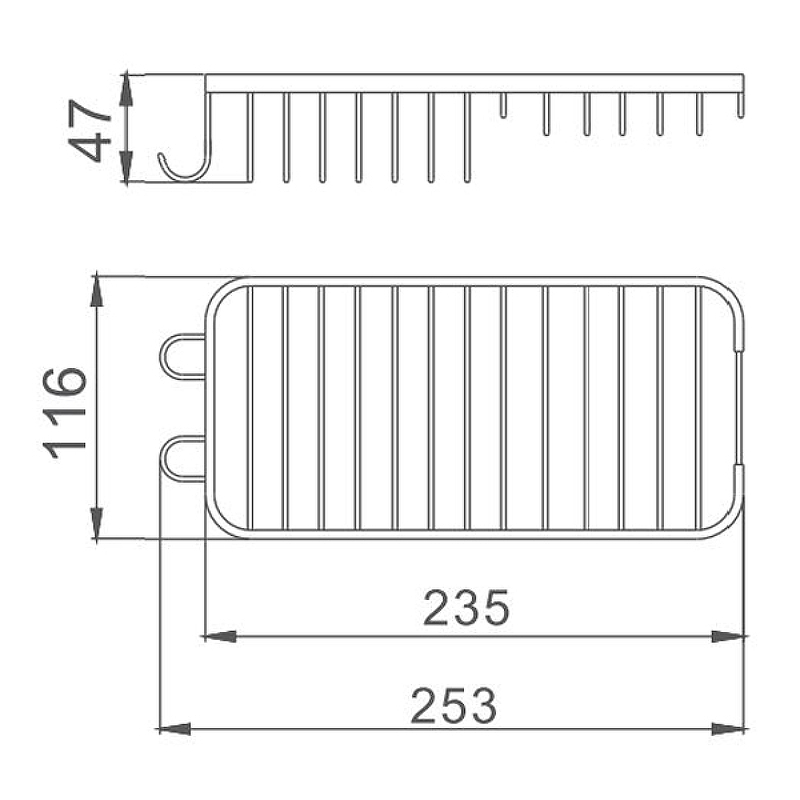 Полка металличекая Haiba HB338, хром