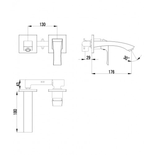 Смеситель Lemark Unit LM4526C для раковины, встраиваемый