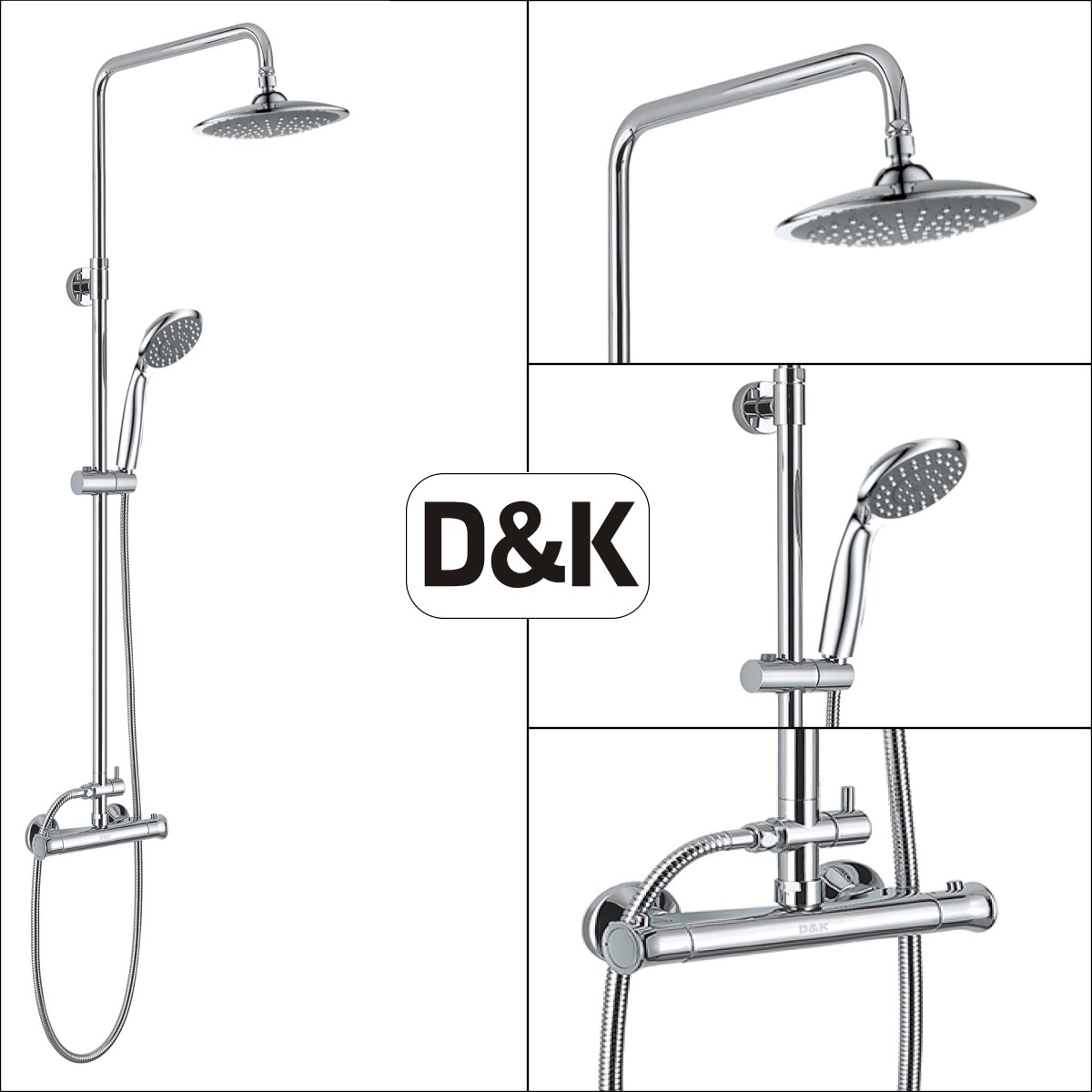 Душевая система с термостатом D&K Bayern DA2113701B09, хром