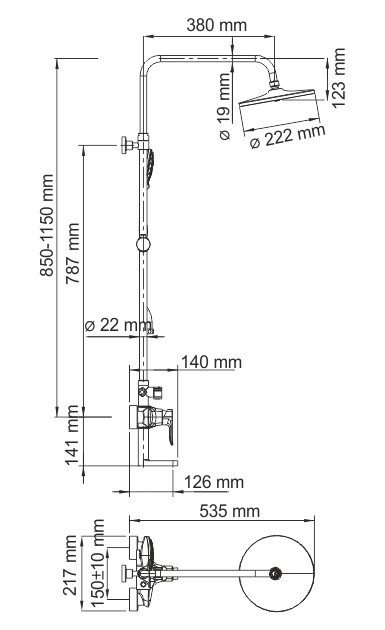 Душевая система WasserKraft A16601