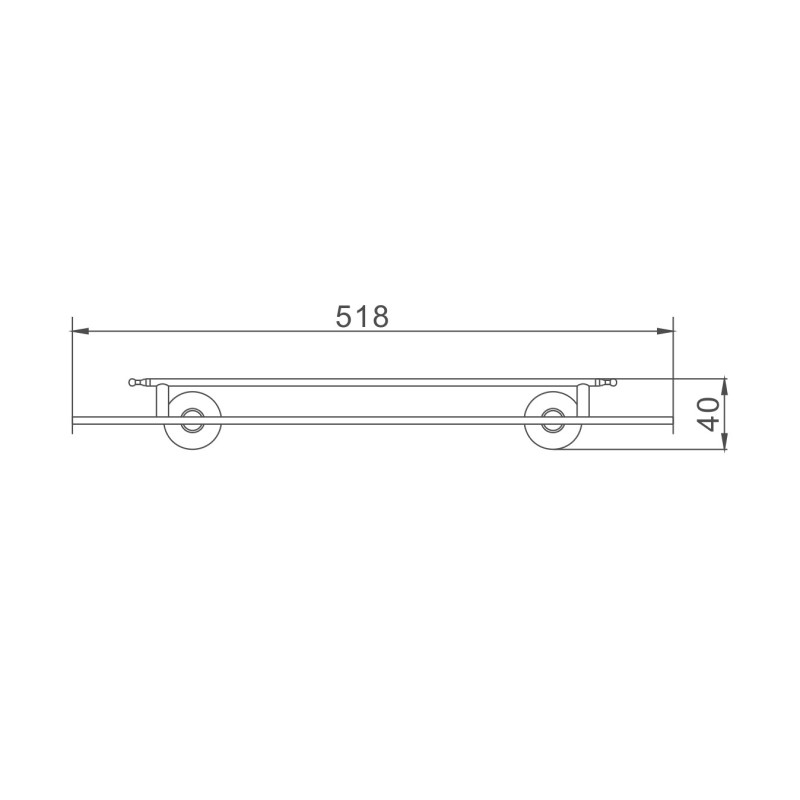Полка стеклянная Haiba HB1707, хром