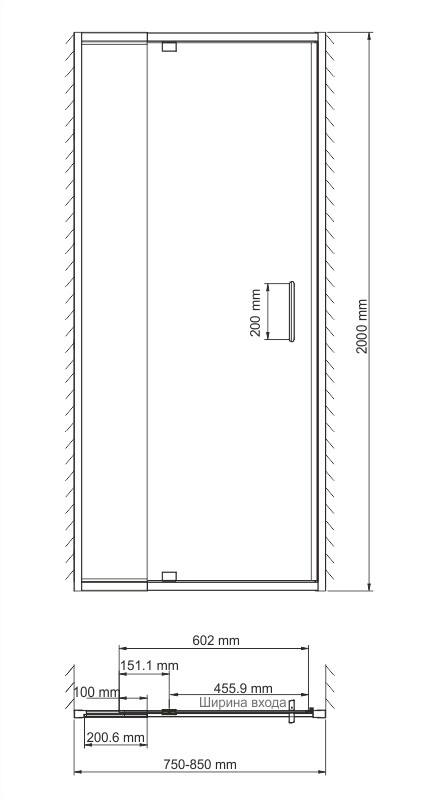 Душевая дверь WasserKraft 48P27