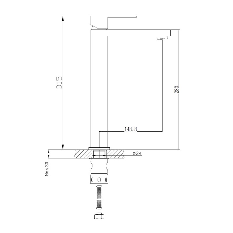 Смеситель для раковины Haiba HB11803-2, сталь