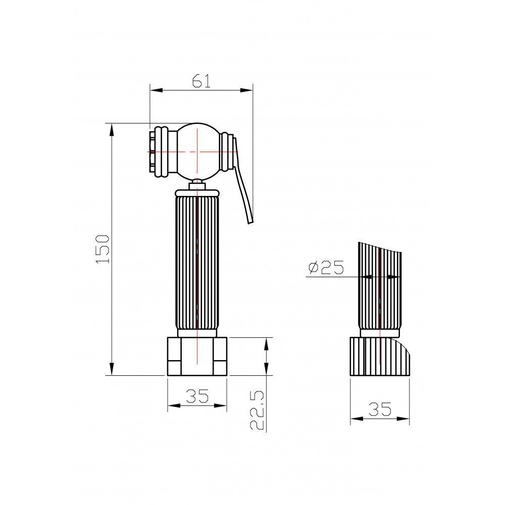 MILACIO Гигиенический душ MC.801.SL без вентиля, серебро ( коллекция Almeria )