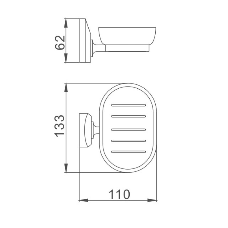 Мыльница Haiba HB1602, хром