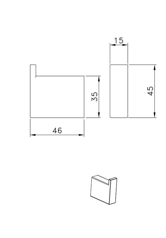 Крючок ALTROBAGNO Аперто (Aperto) 081004 Cr