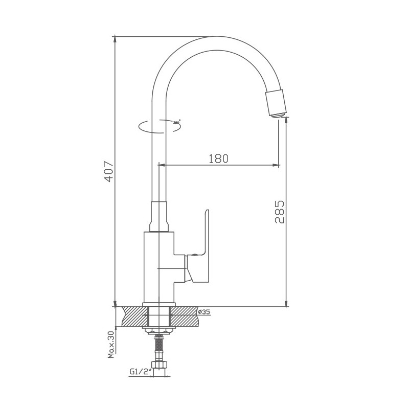 Смеситель для кухни Haiba HB73505-8, белый