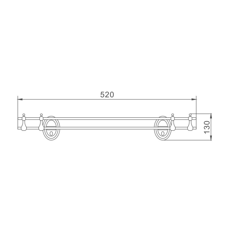 Полка стеклянная Haiba HB1507, хром