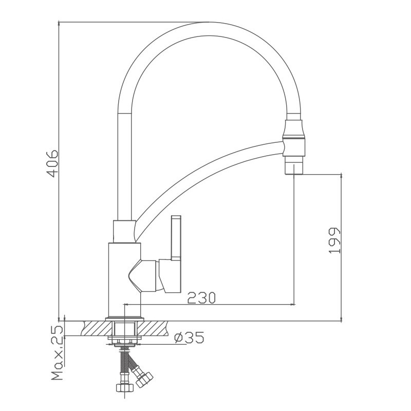 Смеситель для кухни Haiba HB73643-8, белый