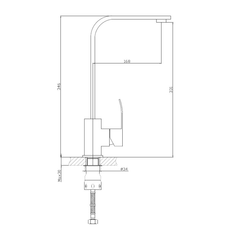 Смеситель для кухни Haiba HB70815, сталь