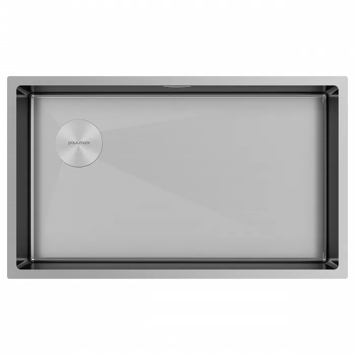 Мойка кухонная Paulmark NEXT-SKEW 74-L UNI, брашированная сталь, 740х440мм, PM887444-L-BS
