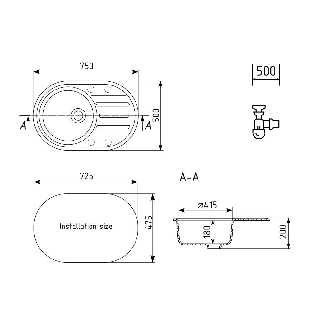 Кухонная мойка Ulgran Quartz Nora 750-03, десерт