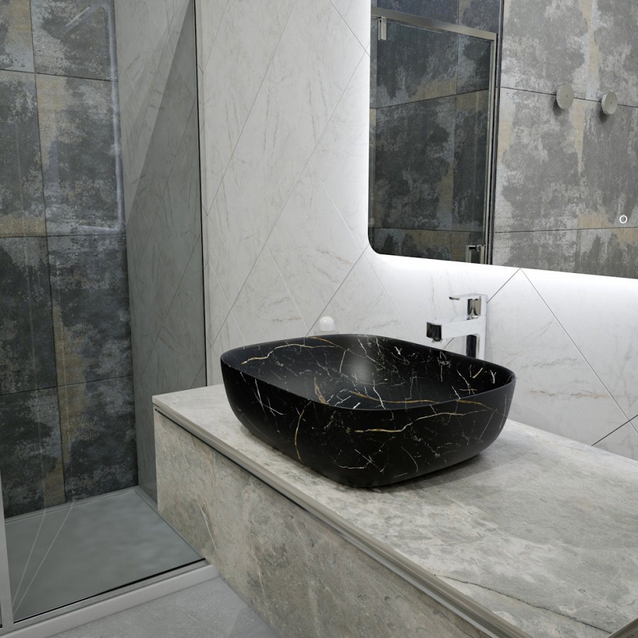 Раковина чаша Maretti FL13NS25-560MR, черный мрамор