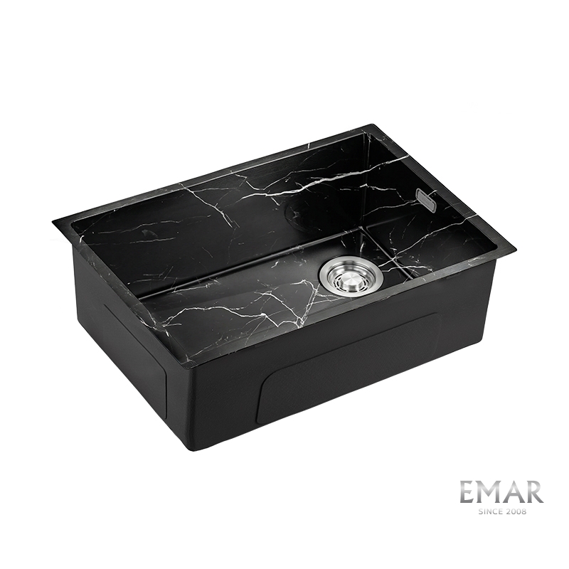 Кухонная мойка EMAR EMB-660(UN) Black Elegant, черный мрамор