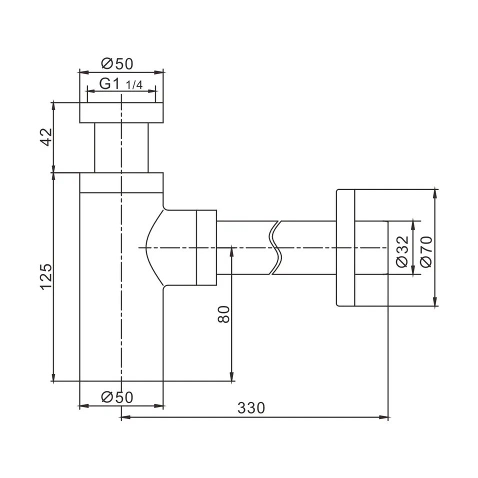 Сифон для раковины Haiba HB80-7, черный