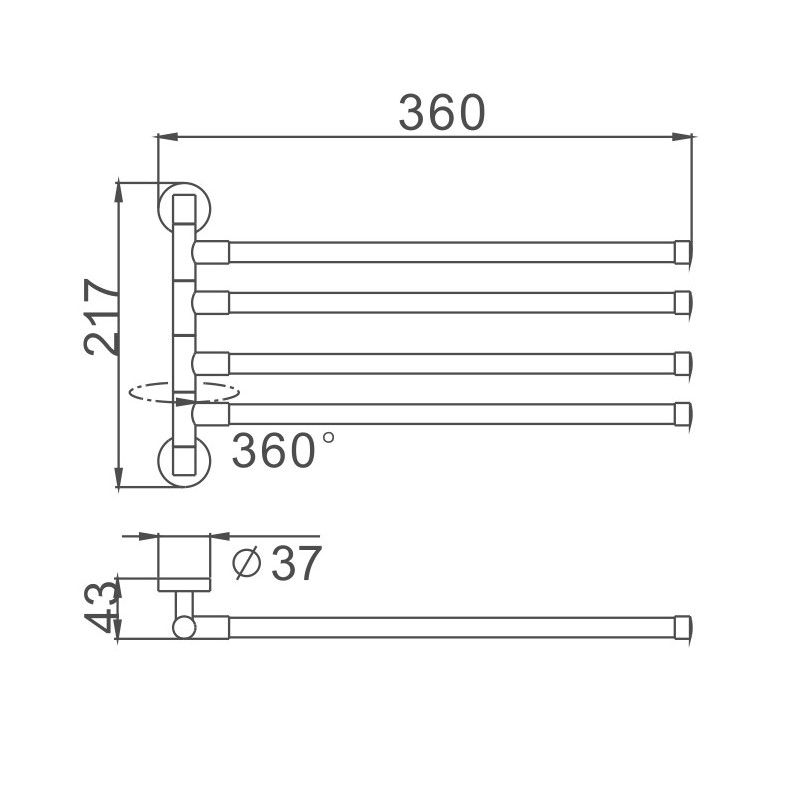 Полотенцедержатель Haiba HB114, хром
