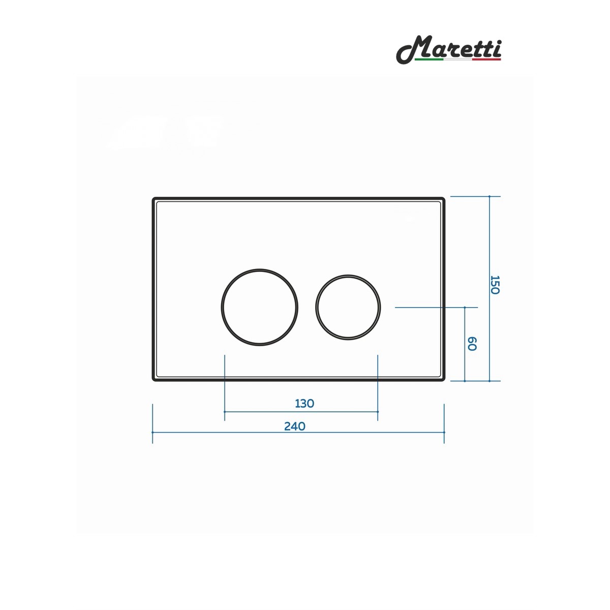 Клавиша смыва Maretti Elena AC12EA-015, хром