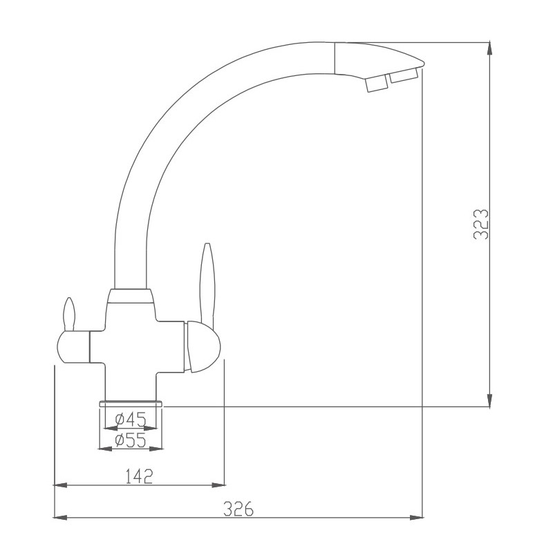 Смеситель для кухни Haiba HB76845, хром