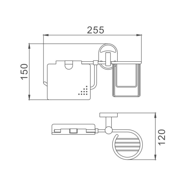 Держатель для туалетной бумаги Haiba HB1903-1, хром