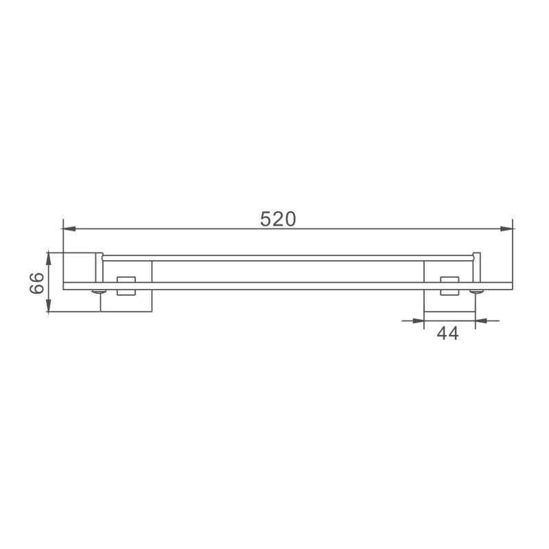 Полка стеклянная Haiba HB8607, хром