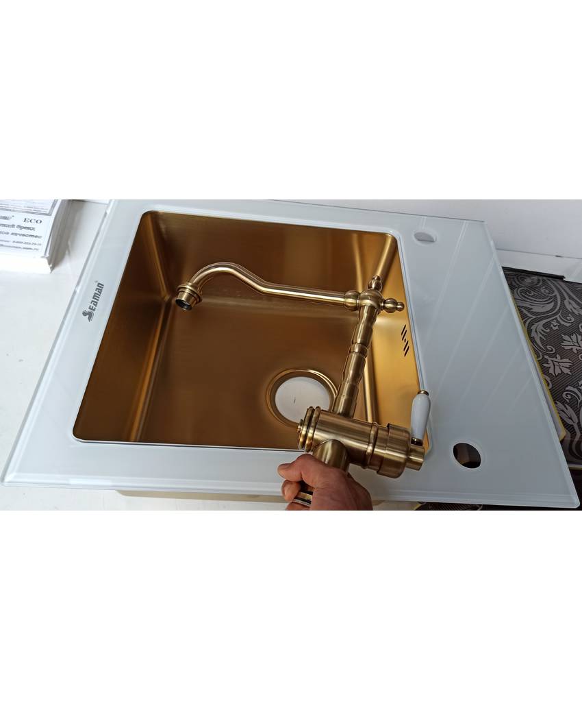Смеситель Seaman Barcelone SSL-5077 Antique Gold античное золото сатин
