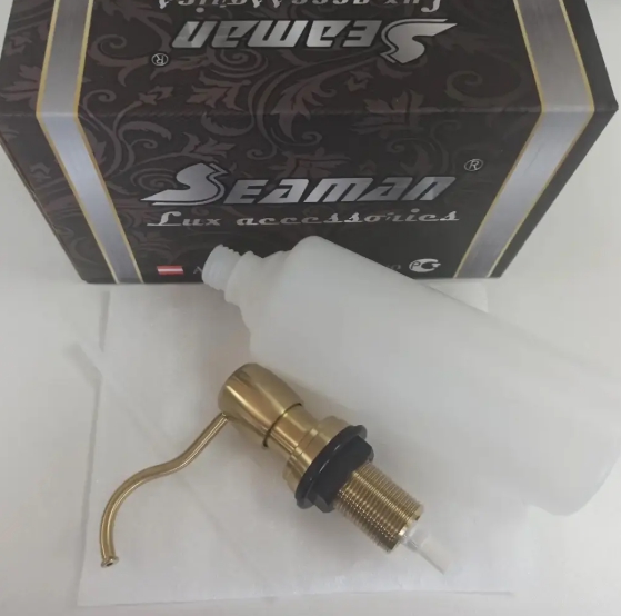 Дозатор для жидкого мыла Ретро, SSA-040-LG (Light Gold, PVD, satin) - Светлое золото сатин