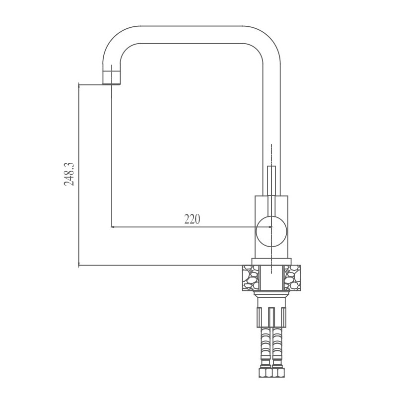 Смеситель для кухни Haiba HB70304-4, сталь