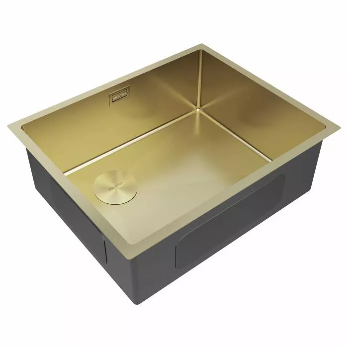 Мойка кухонная Paulmark NEXT-SKEW 54-L UNI, светлое золото, 540х440мм, PM885444-L-LG