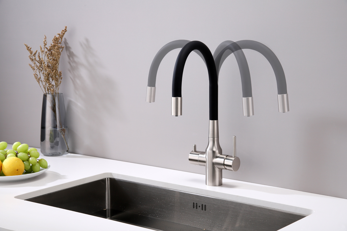 Смеситель для кухни Paulmark SALIX, брашированная сталь, Sa213419-BS