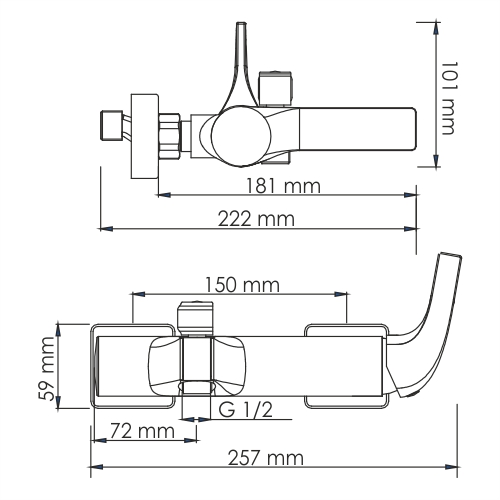 Смеситель для ванны и душа WasserKraft 7101
