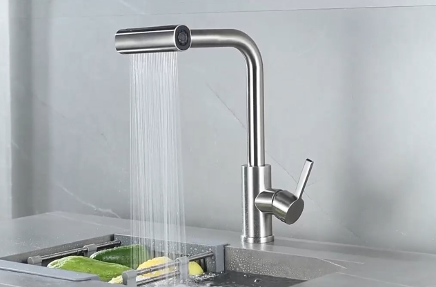 Смеситель Zorg серия Steel Hammer SH 093 INOX вытяжная лейка 4 режима, нержавеющая сталь