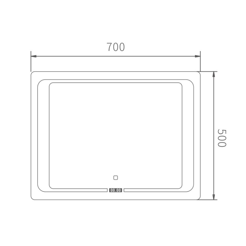 Зеркало с LED подсветкой Haiba HB664, 70x50
