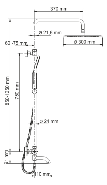 Душевая система WasserKraft A18801 Thermo