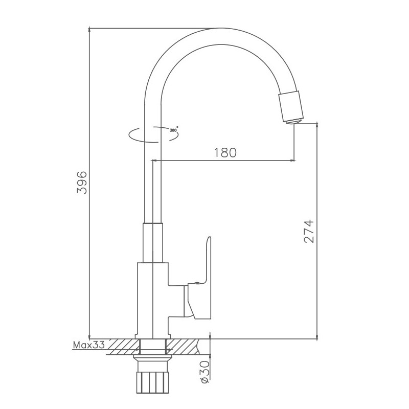 Смеситель для кухни Haiba HB70113-8, белый